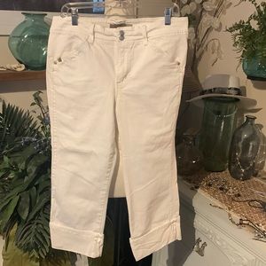 Bandolinoblu white denim capris size 10